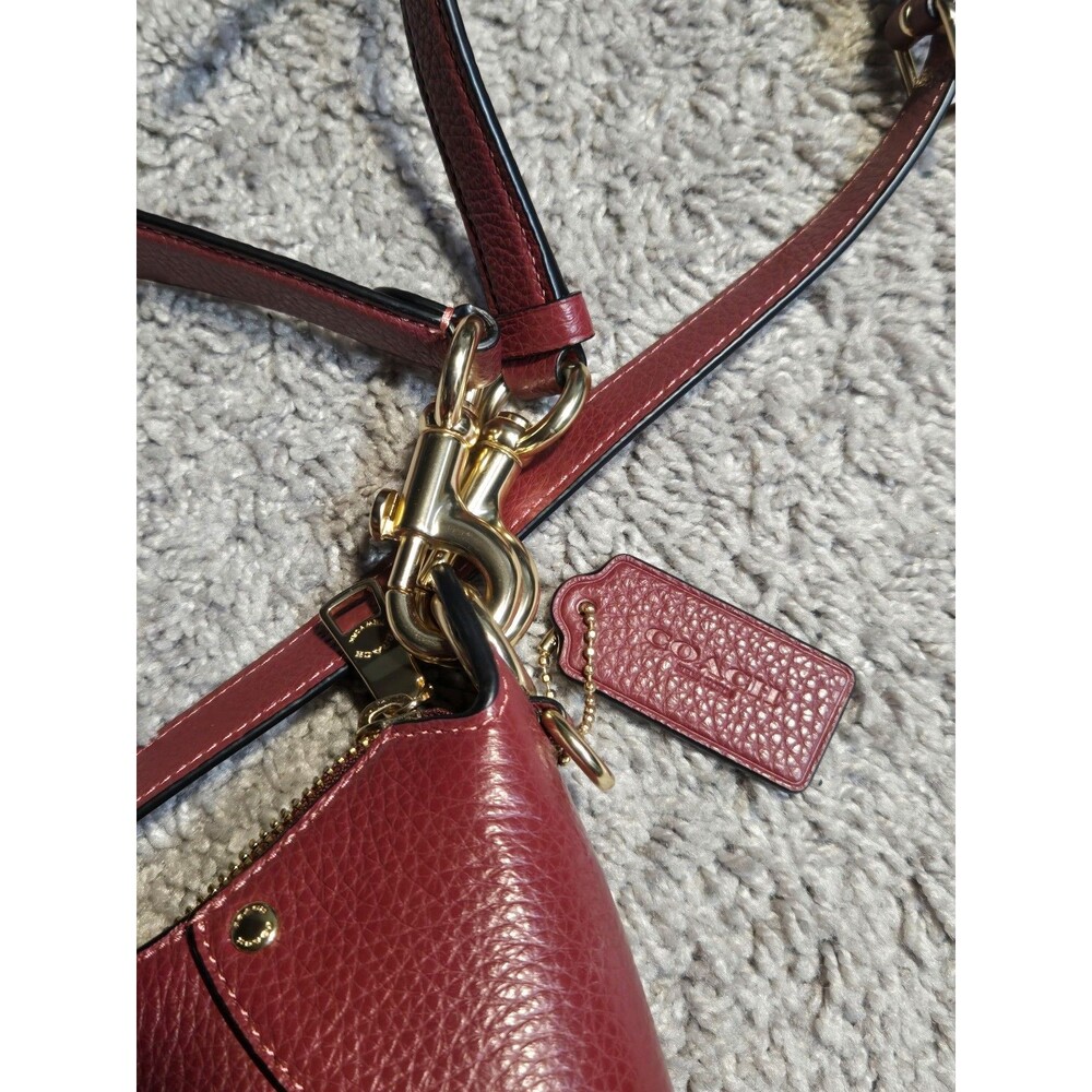 Nwt LTH Coach Mara Hobo Shoulder Bag Cherry Pebble Leather - Picture 6 of 9